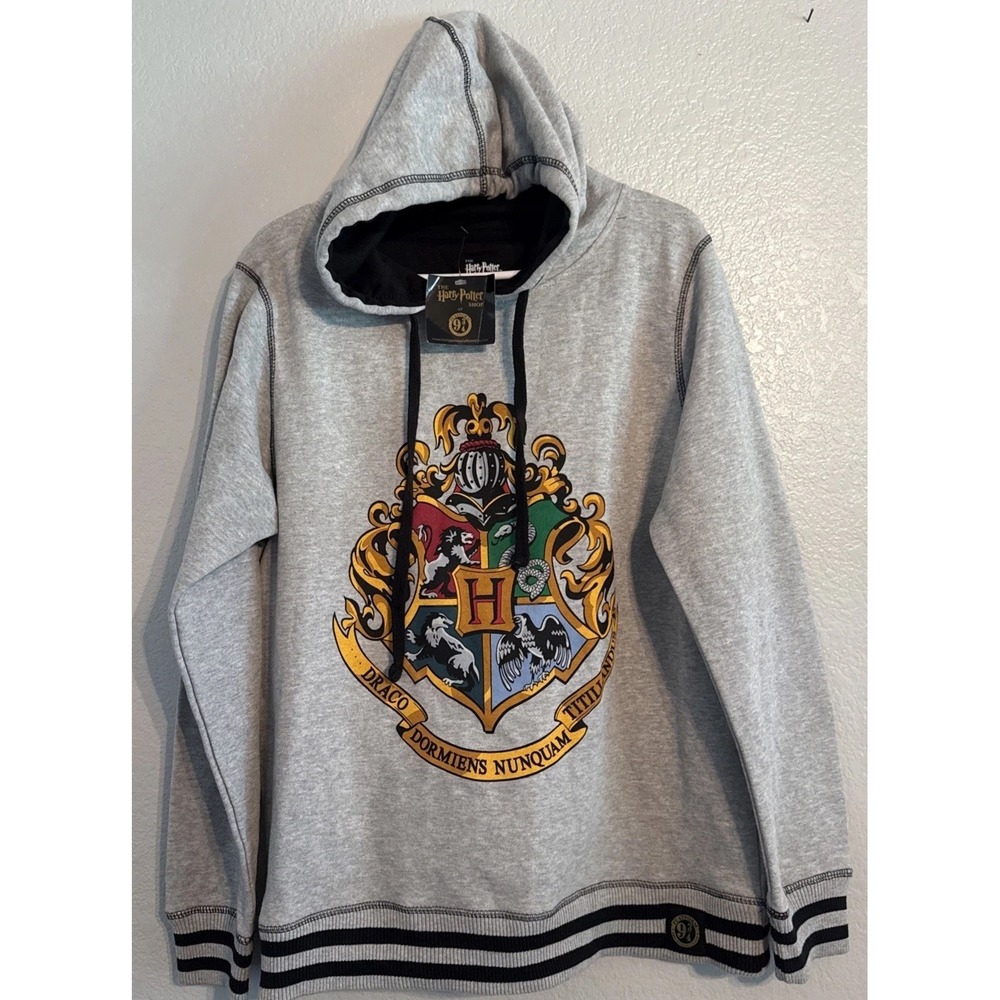 Harry Potter Platform 9 3/4 Hogwarts Hoodie Unisex Large Gray London Exclusive